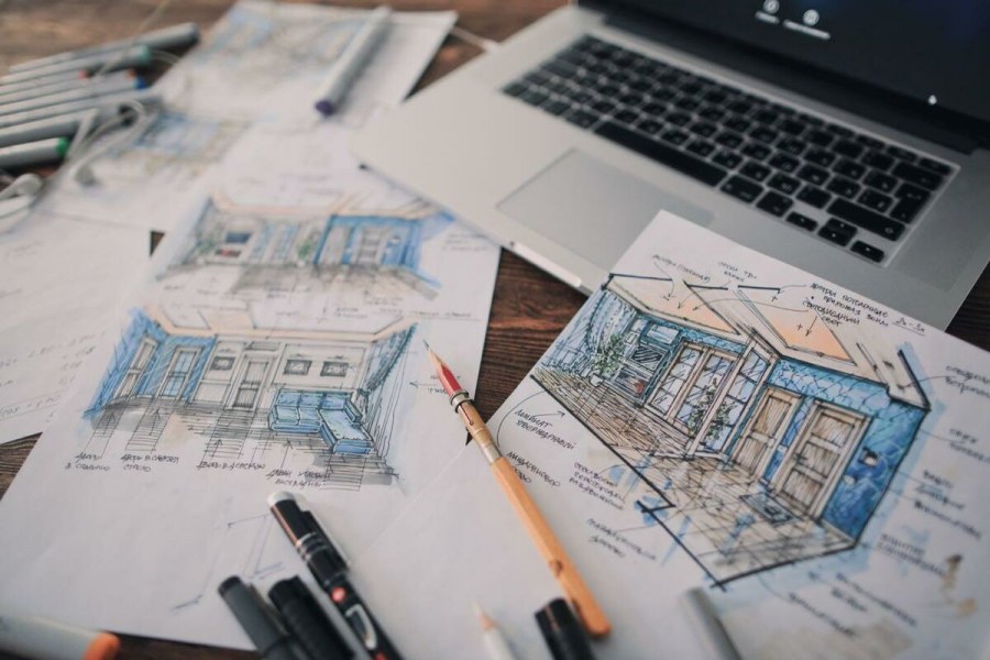 Чертежи дизайнеров и архитекторов