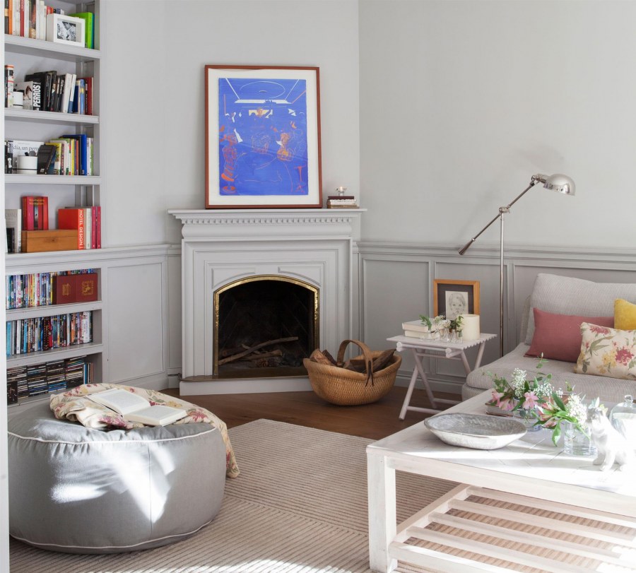 Зеленый камин в интерьере фото