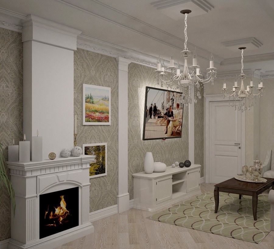 Камин в стиле ретро