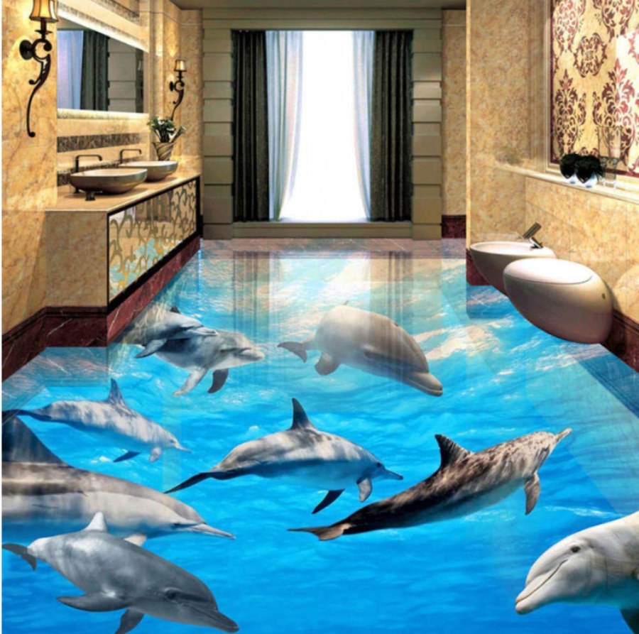 Наливные полы дельфины