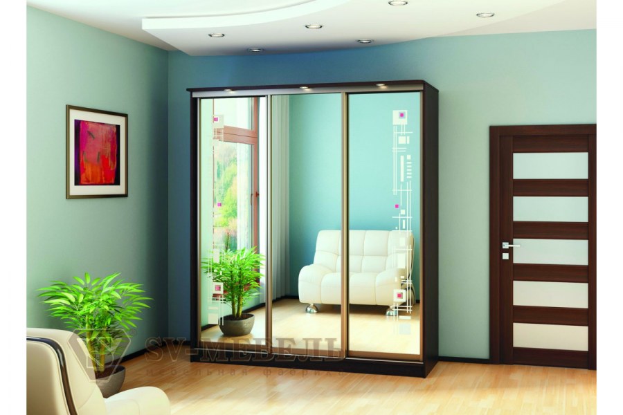 Шкаф-купе"Victory"3-х СТВ. Геометрия (2200/2300/600)