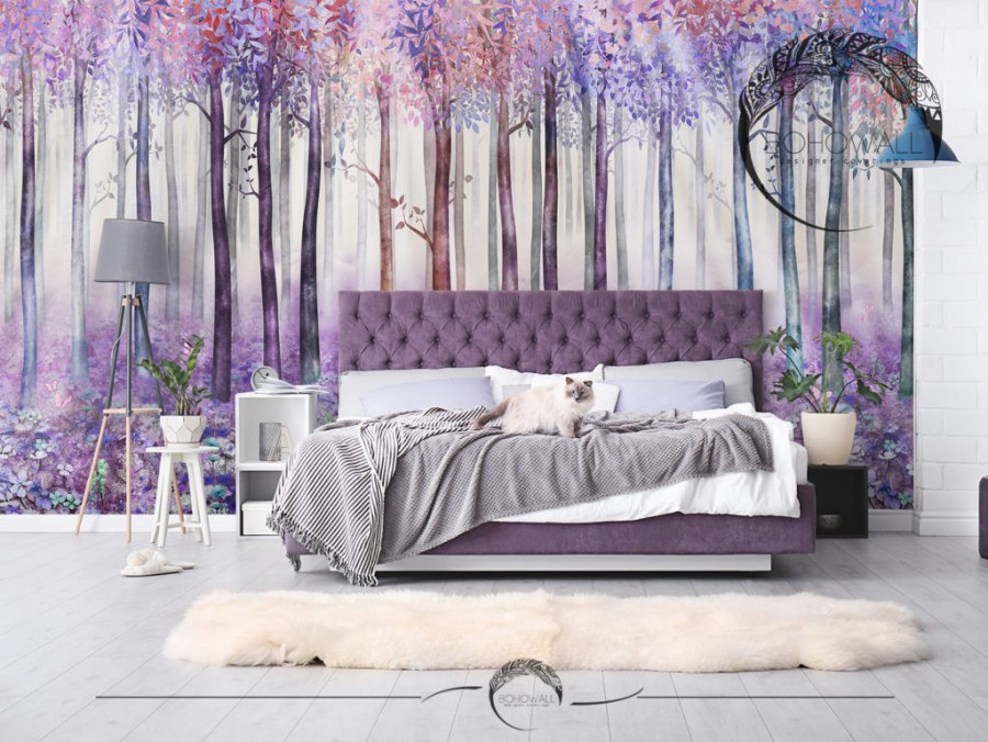 Афреско деревья в интерьере