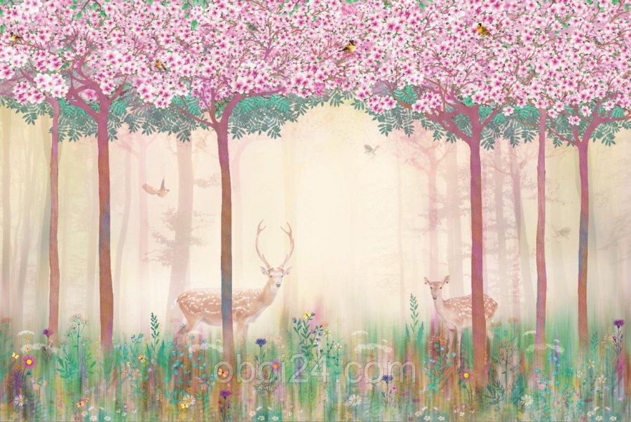 Affresco фреска лес цветы