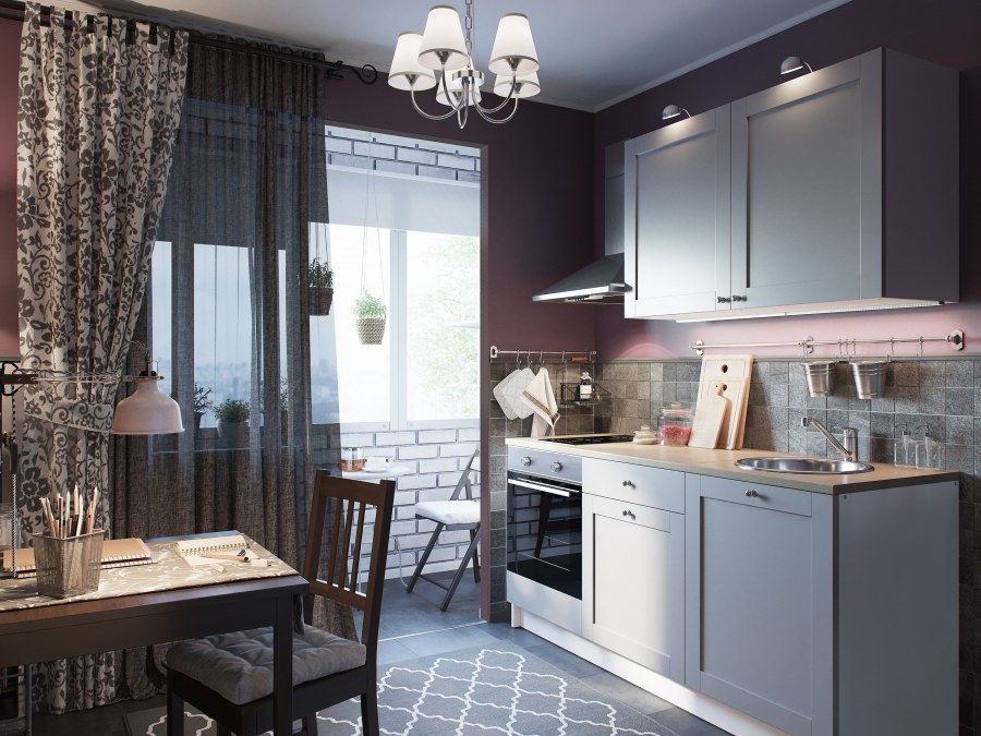 Серая кухня икеа кхокскульт