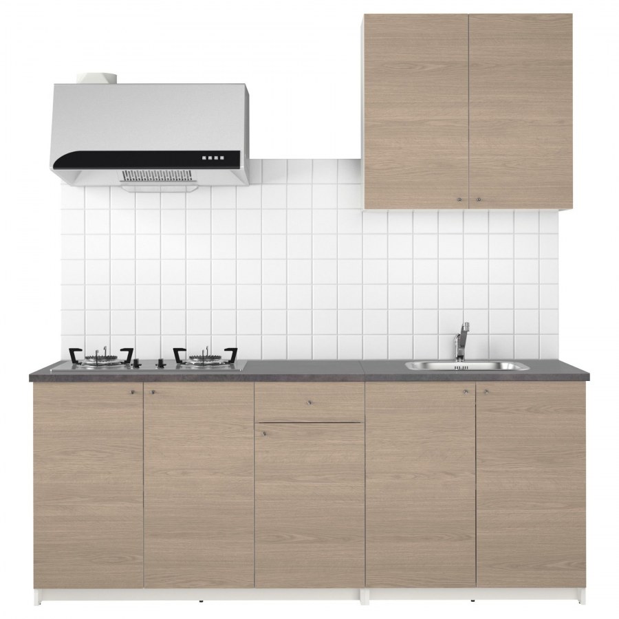 Икеа КНОКСХУЛЬТ кухня под дерево серый