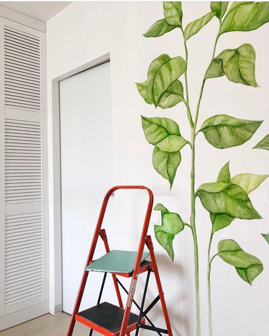 Роспись стен на лоджии в стиле лофт