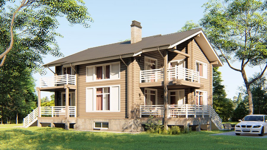 Современный дом из бруса