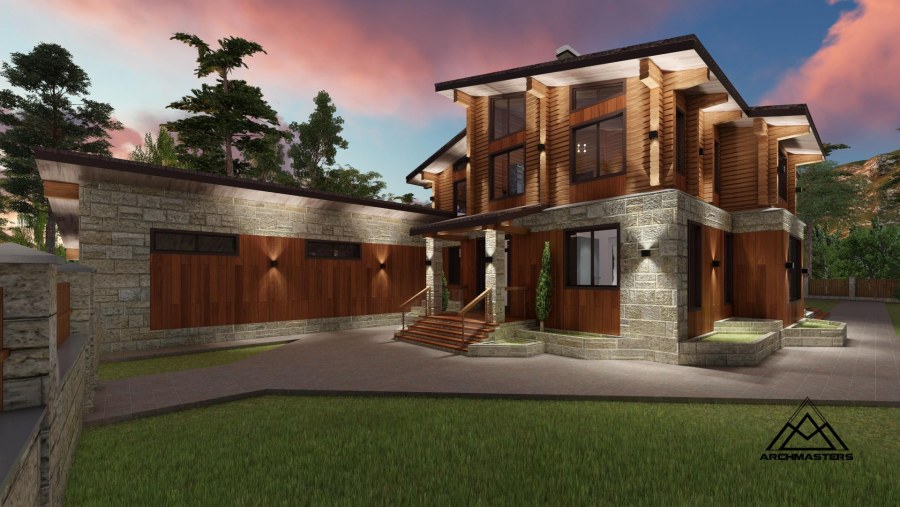 Дом Шале 2х этажный