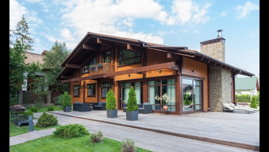 Райтовский стиль двухэтажный дом с гаражом