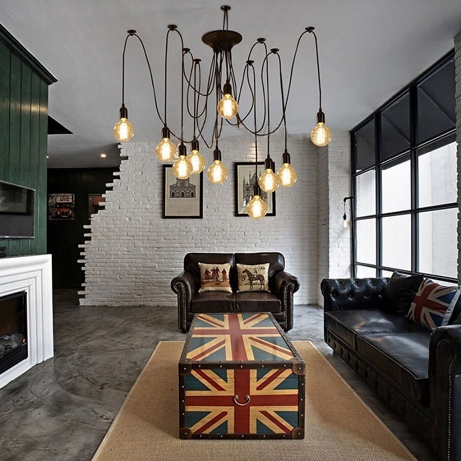 Люстра паук Эдисон в интерьере