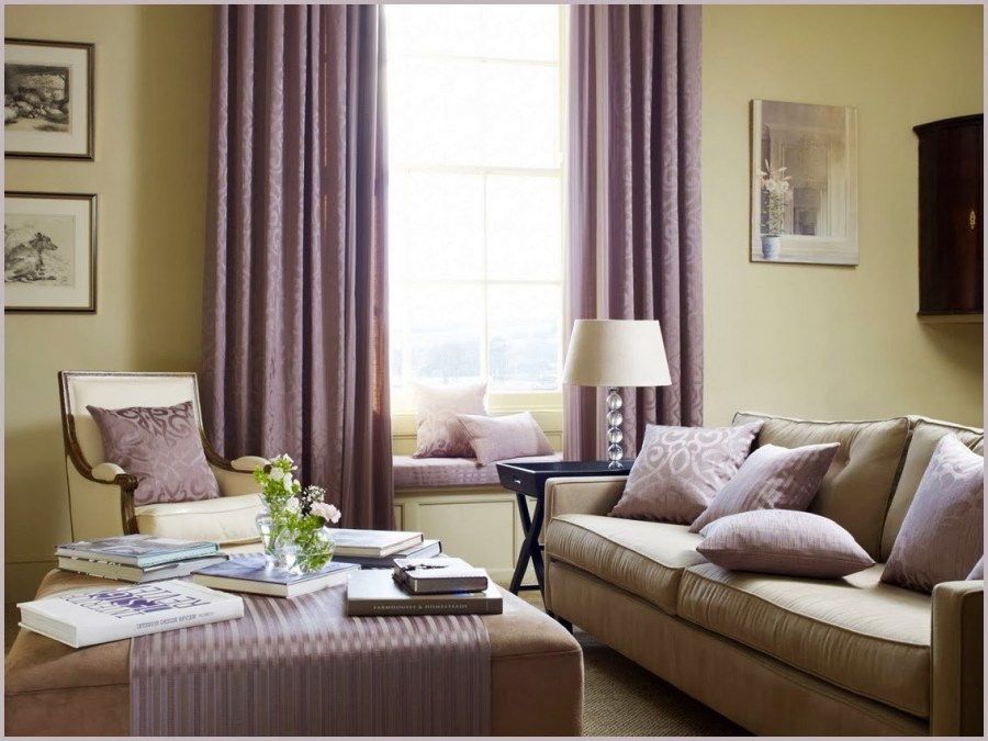 Бежевый и лиловый в интерьере
