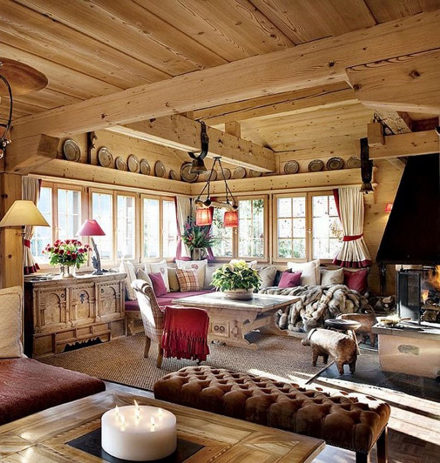 Уютный деревенский домик интерьер