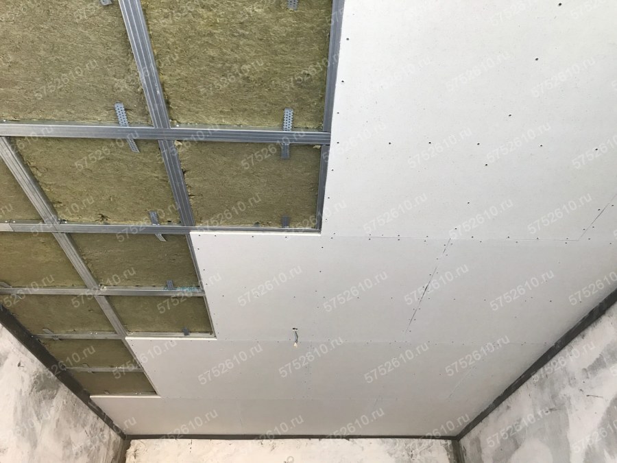 Монтаж гипсокартона на потолок