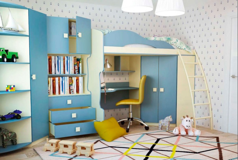 Кровать-чердак Радуга Василек