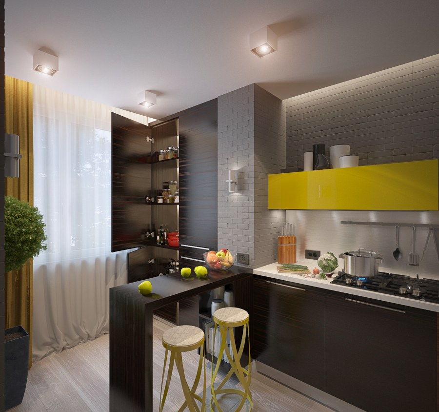 Дизайнерские решения кухни 15м2