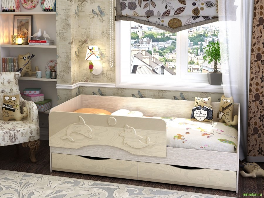 Кровать Алиса с дельфинами