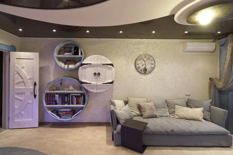 Спальня гостиная в морском стиле