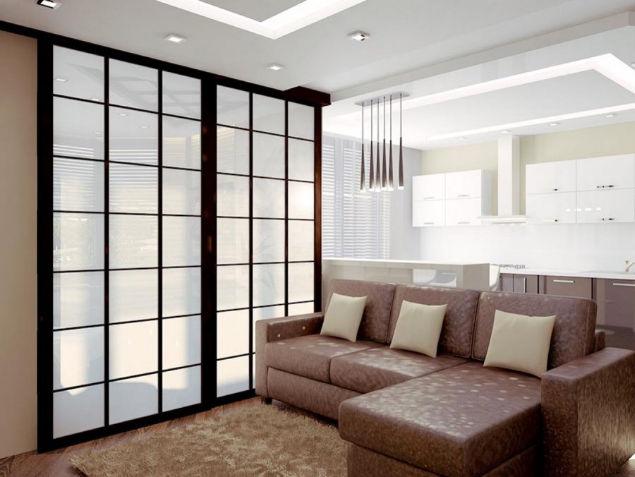 Цельностеклянные перегородки лофт