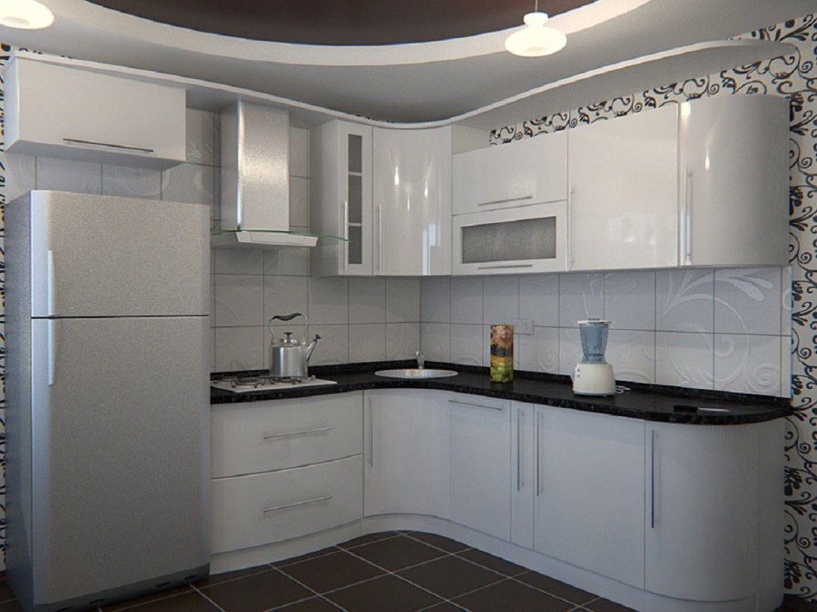 Кухонный гарнитур угловой белый