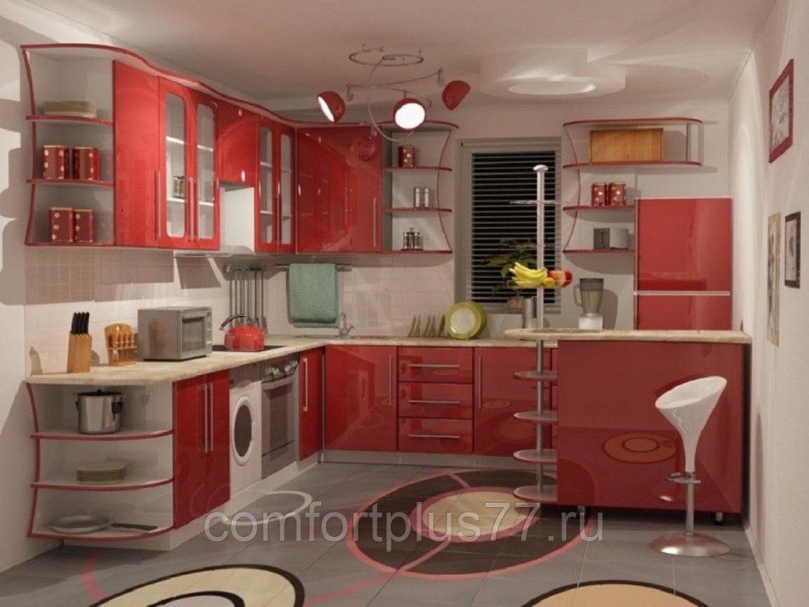 Красный кухонный гарнитур