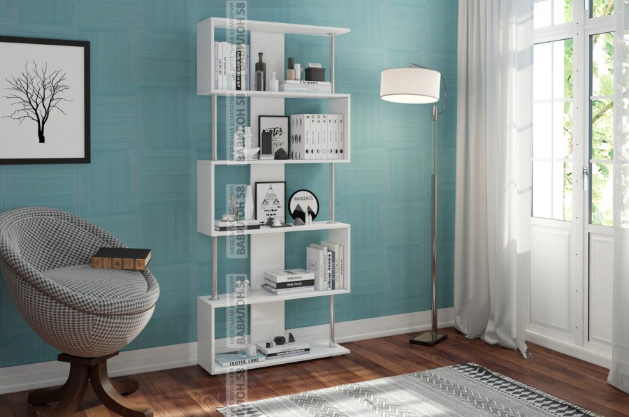 Стеллаж с хромированными опорами Вавилон 58