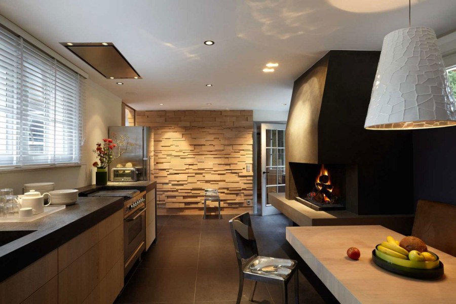 Современный дизайн домов внутри кухни