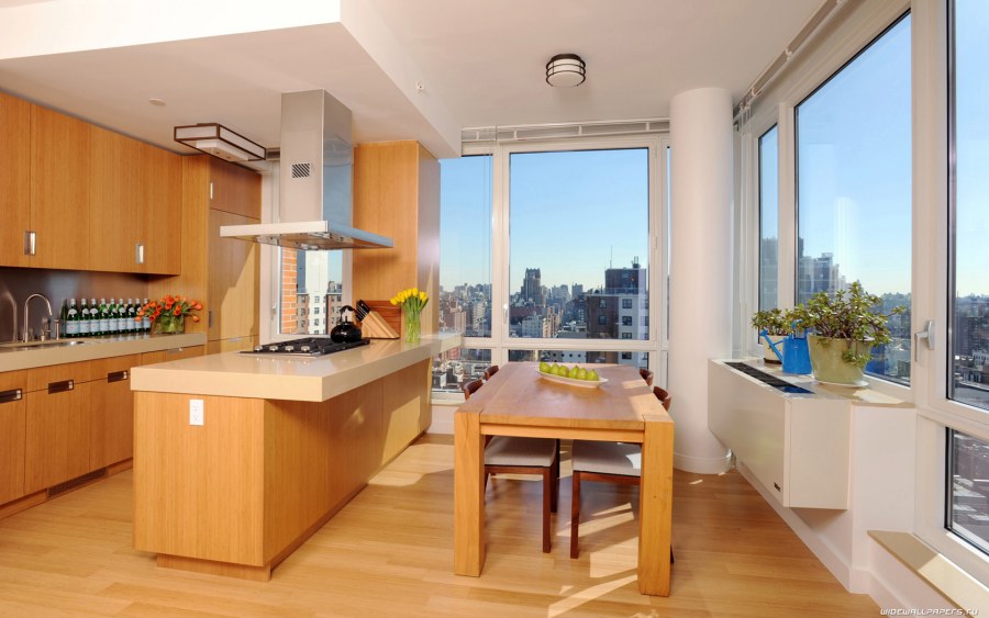 Кухня с панорамными окнами