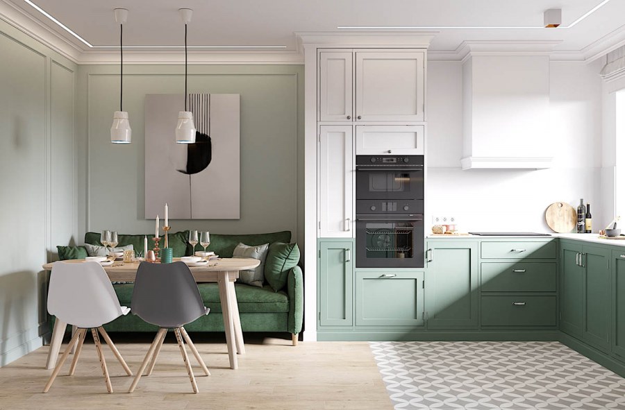 Кухня Неоклассика олива