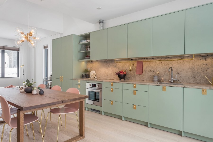 Кухня Сканди зеленая