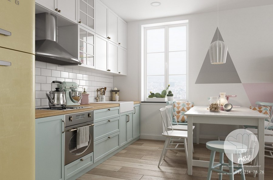 Кухня в пастельных тонах
