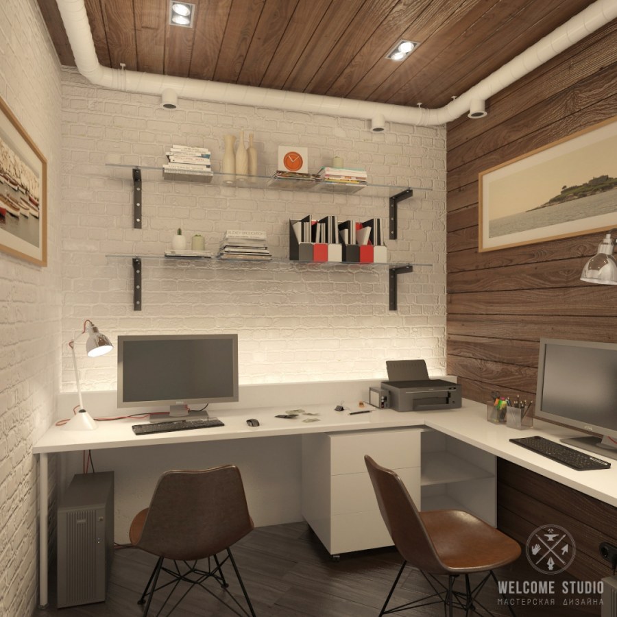Мини офис в стиле лофт