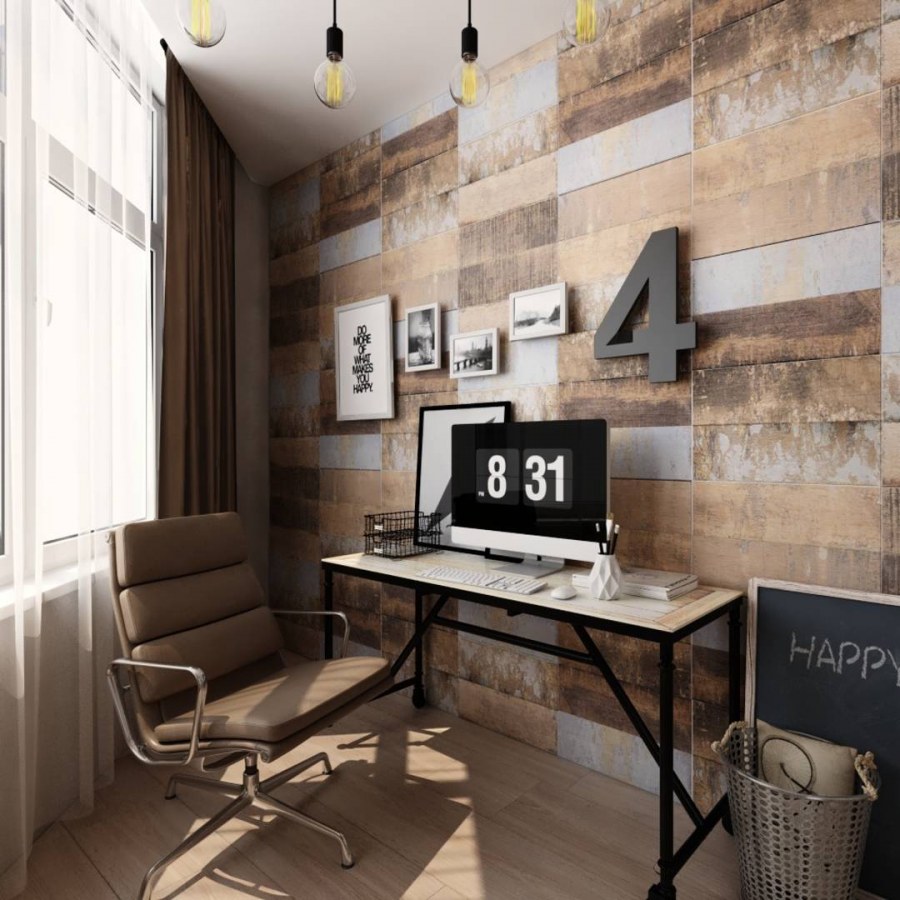 Кабинет в стиле лофт в квартире
