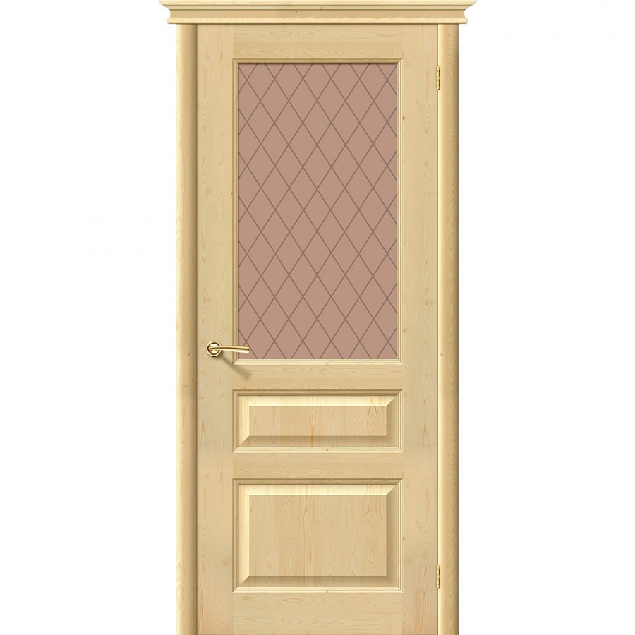 Дверь Валенсия м5 массив сосны светлый лак