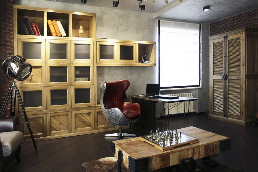 Рабочий кабинет в стиле лофт