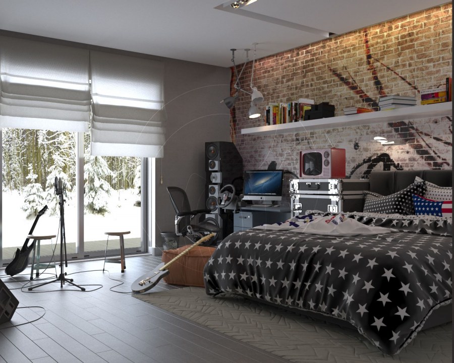 Комната подростка в стиле гранж