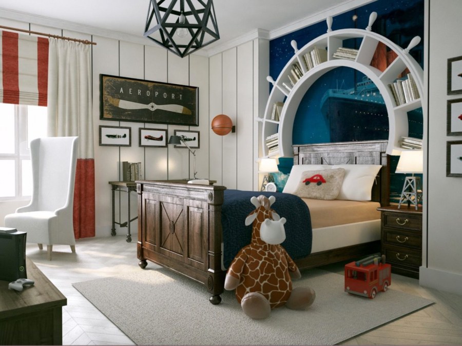 Интерьер детской комнаты в морском стиле