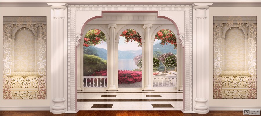 Фреска на стену в гостиную классика