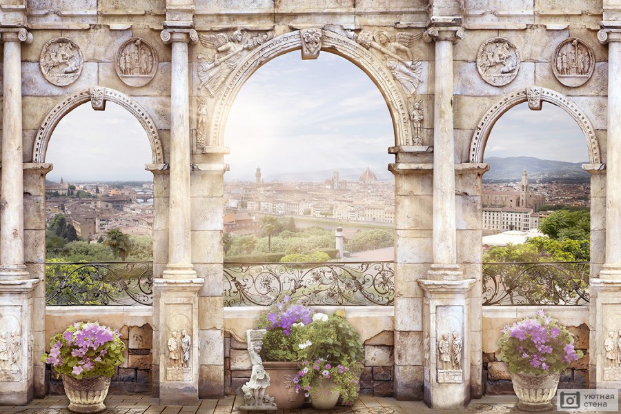 Рим фрески колоннада