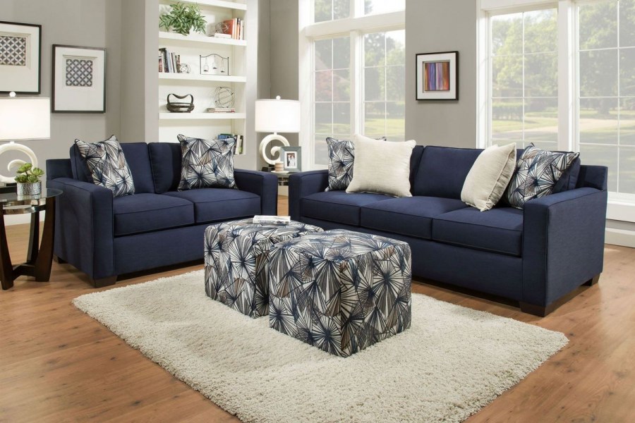 Сине серый диван