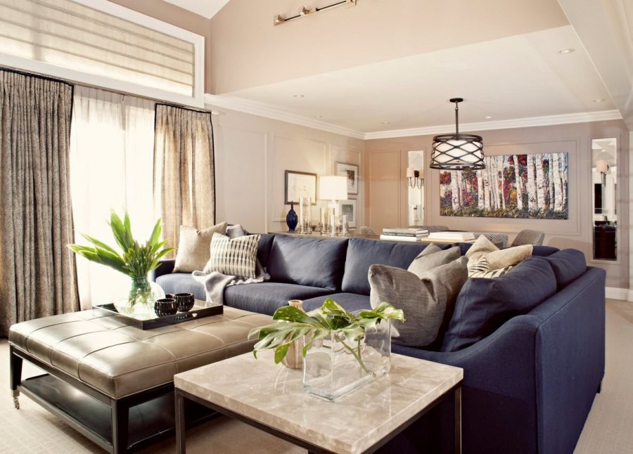 Сине бежевая гостиная