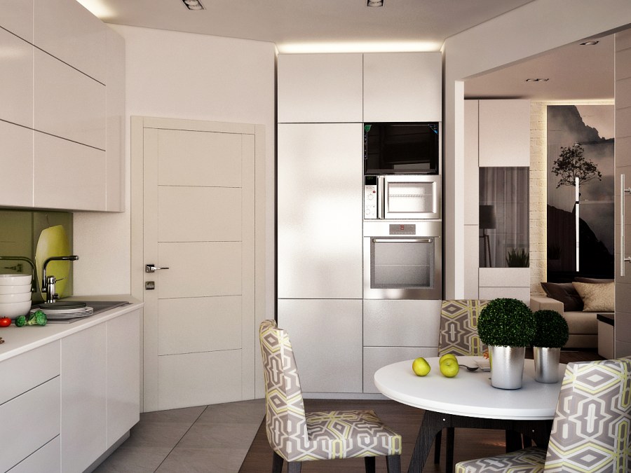 Кухни гостиные неправильной формы