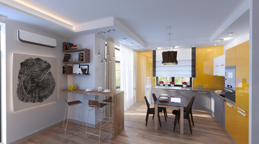 Необычные планировки кухни гостиной