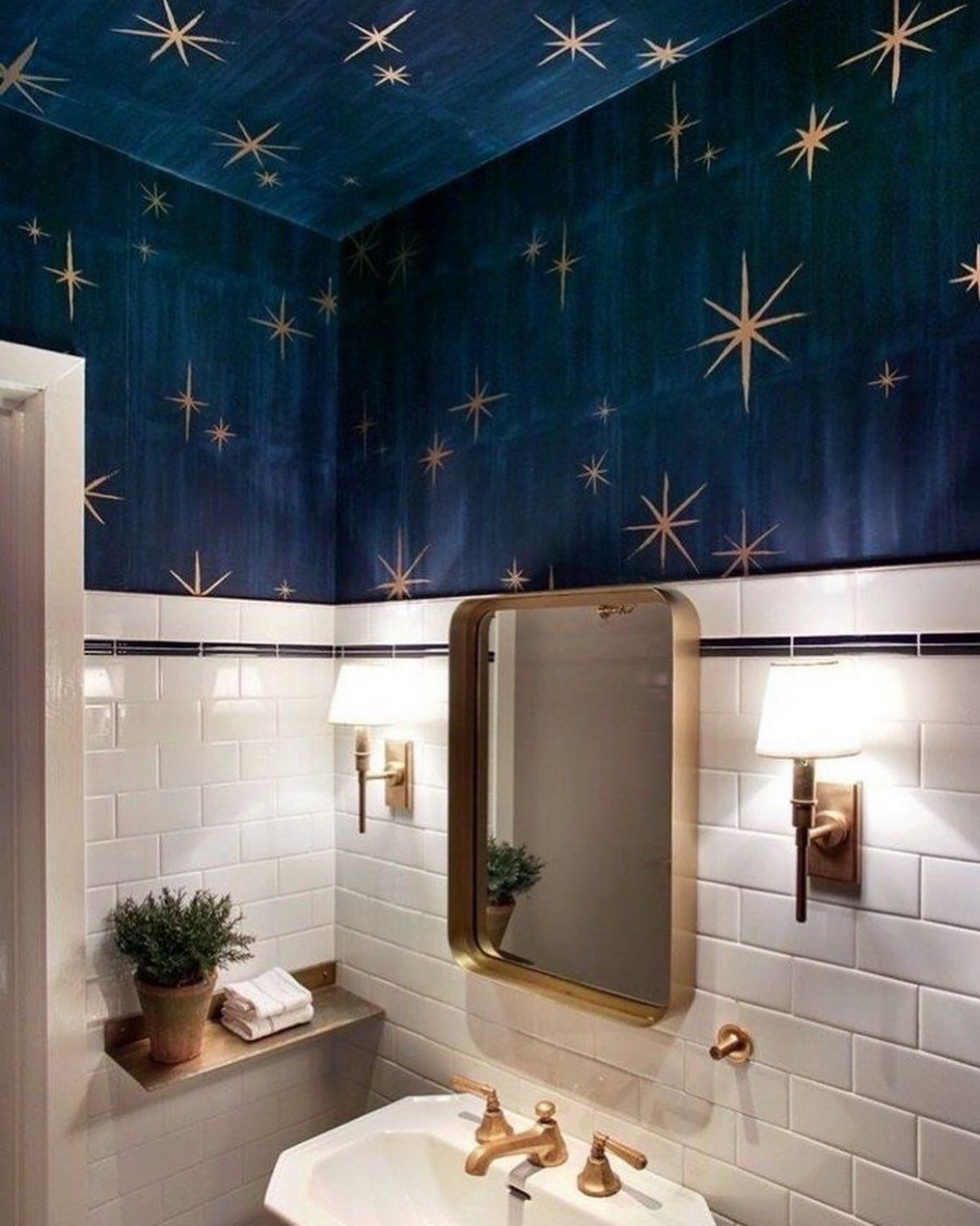 Потолок в ванную со звездами