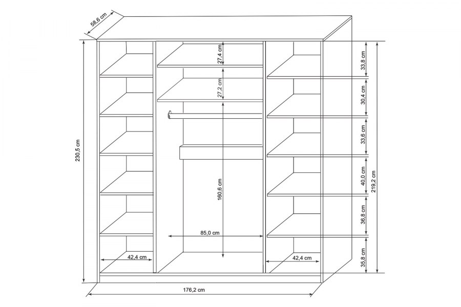 Шкаф-купе с нишей под ТВ Галина