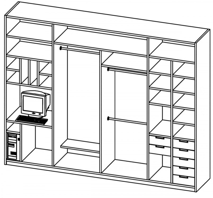 Планировка встроенного шкафа