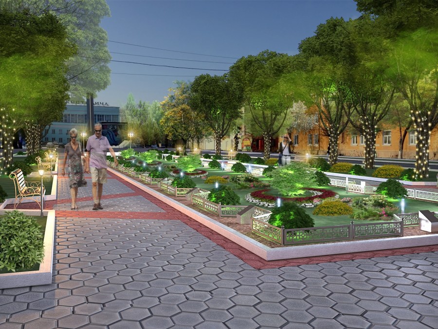 Ростов благоустройство парк аллея сквер