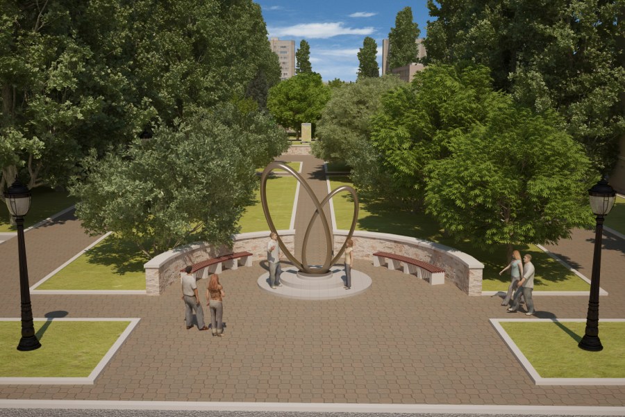 Проект сквера с памятником