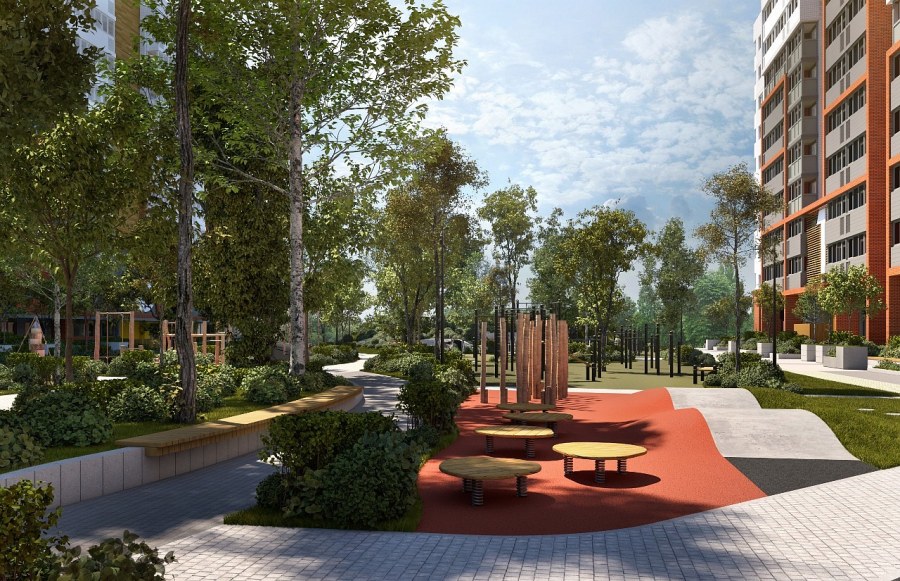 Благоустройство двора жилого комплекса