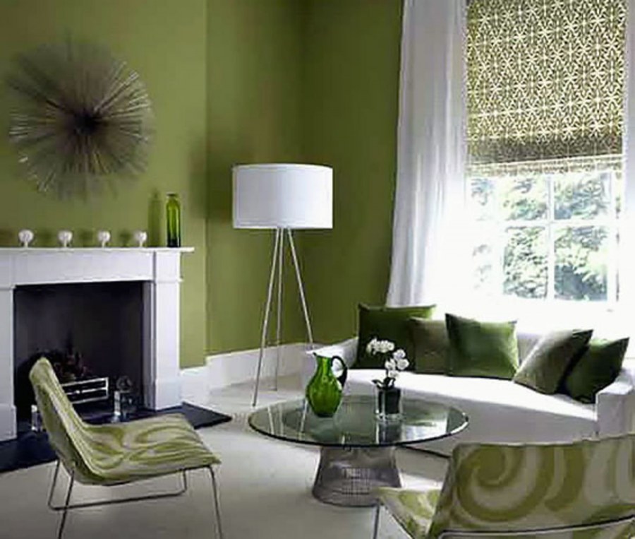 Гостиная в зеленых тонах