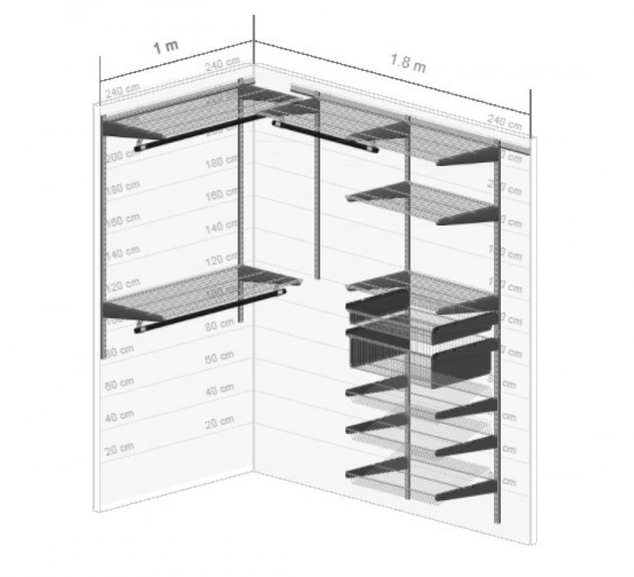 Гардеробные металлические системы аристо